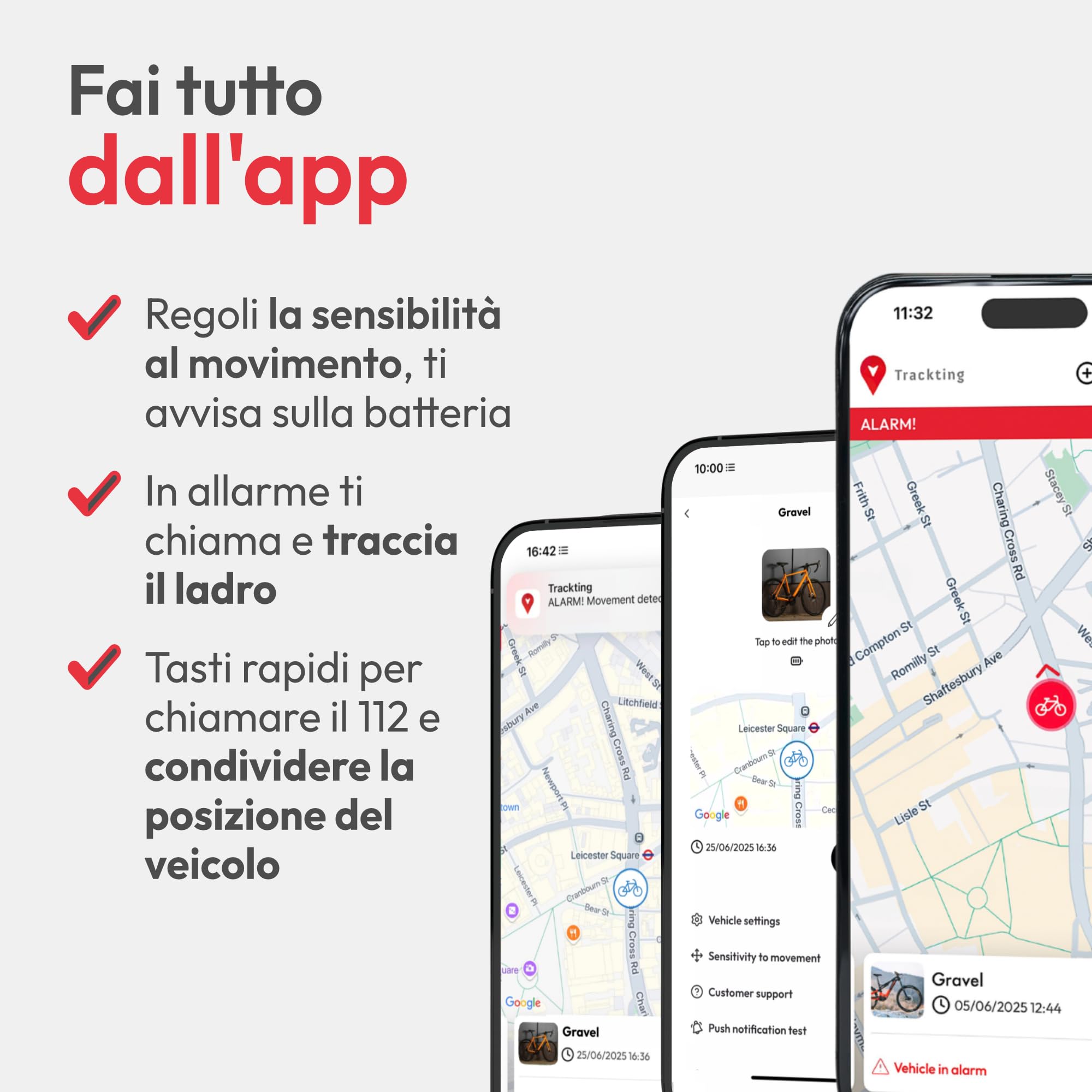 Trackting Bike T8 Antifurto Bici Gps Tracker | Abbonamento annuale richiesto | Tracker Gps Bici ed Ebike con Sensore di movimento, Batteria Ricaricabile, Monitoraggio in Tempo Reale in Caso di Furto