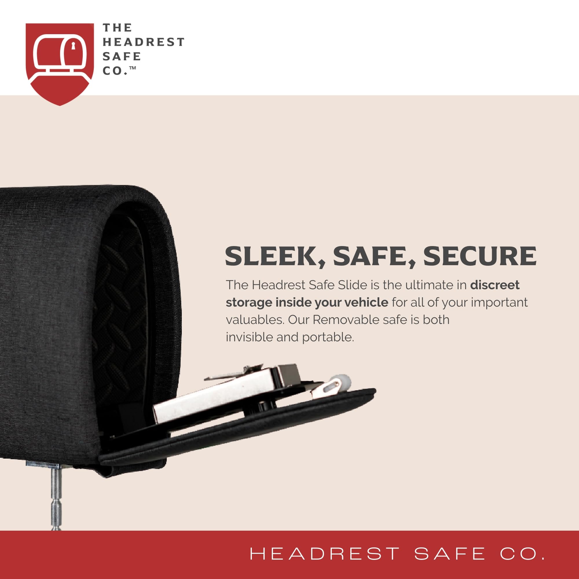 THE HEADREST SAFE Poggiatesta rimovibile in similpelle – sedile passeggero, nero