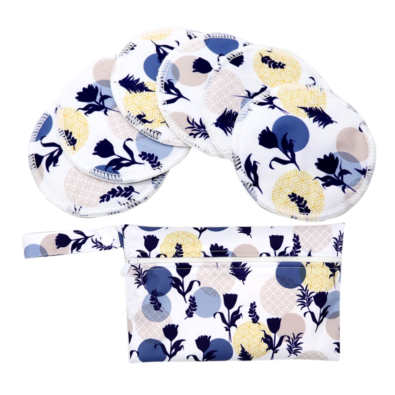 Reusable Bamboo Nursing Pads Set Soft and Breathable Breastfeeding Accessories Woth Portable Diaper Case Pouch Nappy Bag Absorbent Nursing Mat