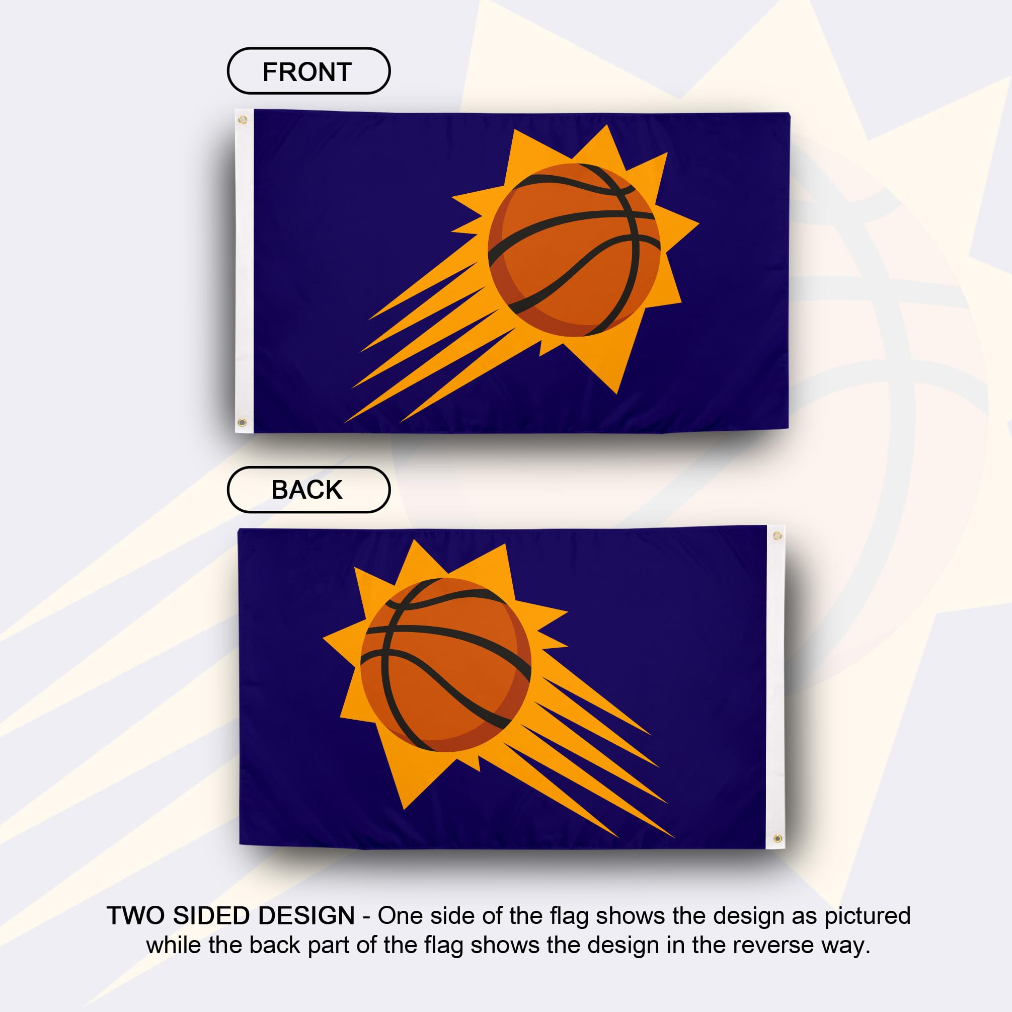 Desert Cactus Phoenix Suns Flag NBA 100% Polyester Indoor Outdoor 3x5 feet National Basketball Association Team Flags (Flag #1)