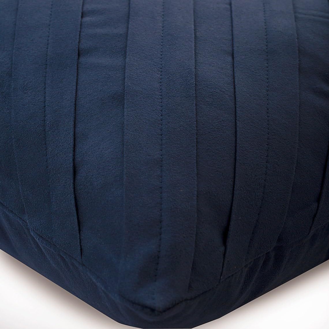 The HomeCentric Toss Pillow Cover, Navy Blue Throw Pillows Couch 16x16 inch (40x40 cm) Suede Zippered Pillow Covers, Solid Color, Pintucks, Textured, Striped, Contemporary - Contemporary Navy