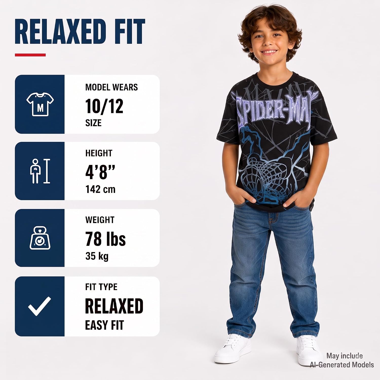 Marvel Avengers Spider-Man Boys Graphic Tees Crewneck Short Sleeve T-Shirts