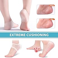 Vista 6 de RooRuns Protectores de talón de gel para tendinitis de Aquiles, ampolla, dolor de talón, fascitis plantar