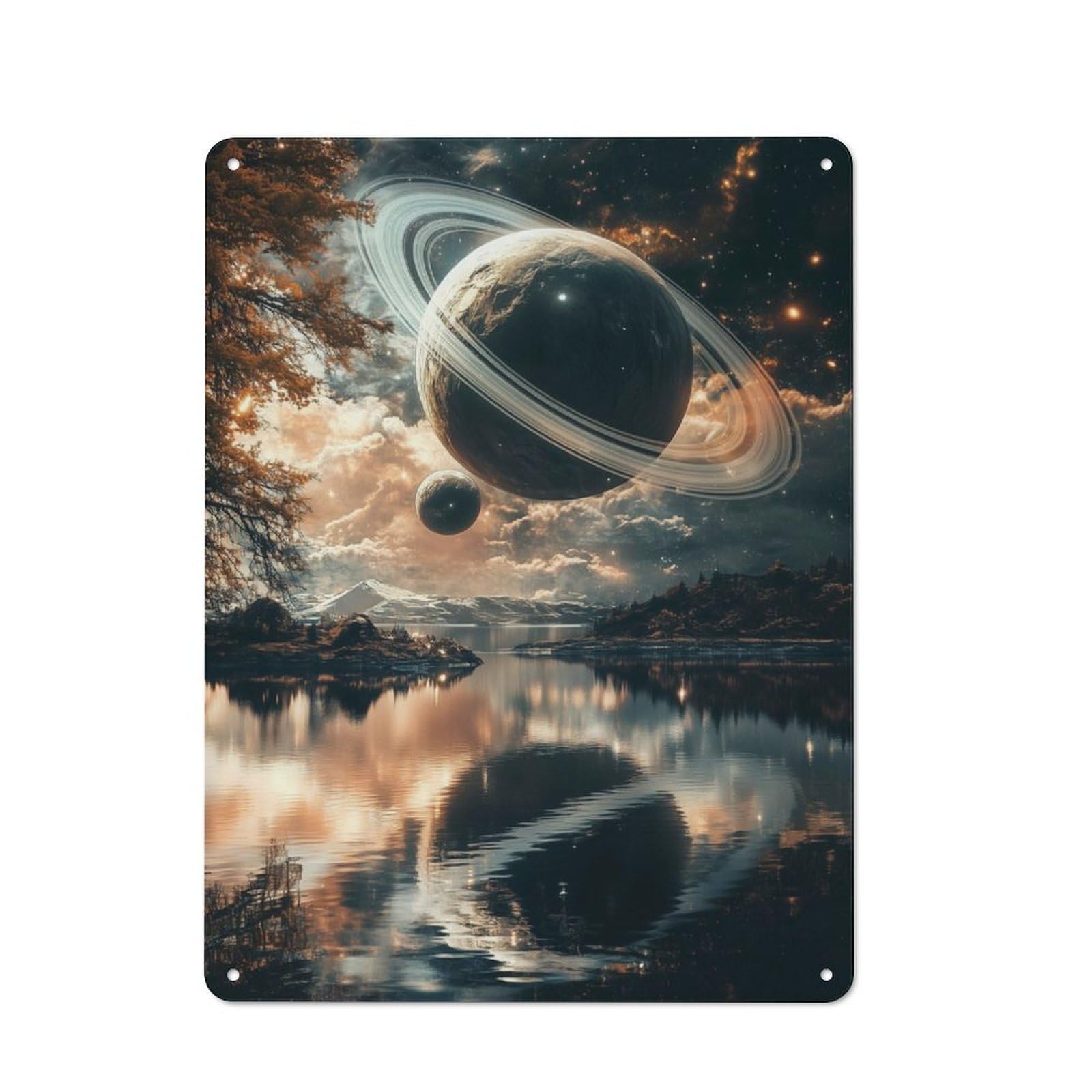 Junmoney Interstellar Dreamscape Vintage Vintage Tin Sign 40X30cm Featuring Cafe Wall Decor For Coffee Bar, Kitchen, Bistro Or Tea Corner