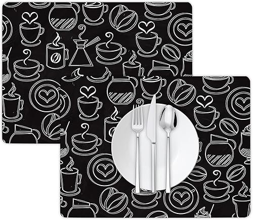 Juego de 2 tapetes de secado para encimera de cocina, 17 x 14 pulgadas, tapetes escurridor de platos de microfibra absorbente para tapetes de secado