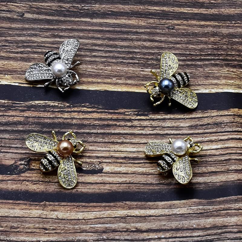 Image of 16 PCS Honey Bee Brooches Lapel Pins Crystal Insect Themed Bee Brooches