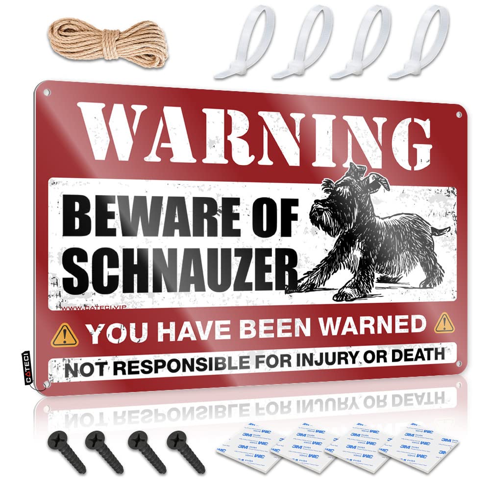 Wall Signs Beware Of Schnauzer Tin Sign Funny Tin Sign Metal Signs For Bar(20X30CM)