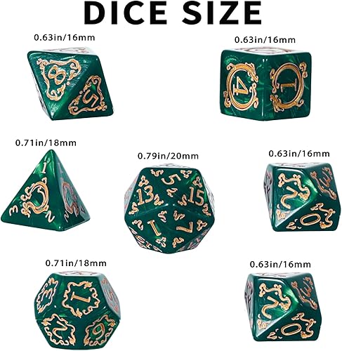 Miniatura 9 de Juego de 7 dados poliédricos DND, juego de dados D&D rellenos de remolinos rosados y blancos para juegos de rol como juegos de mesa DND RPG MTG