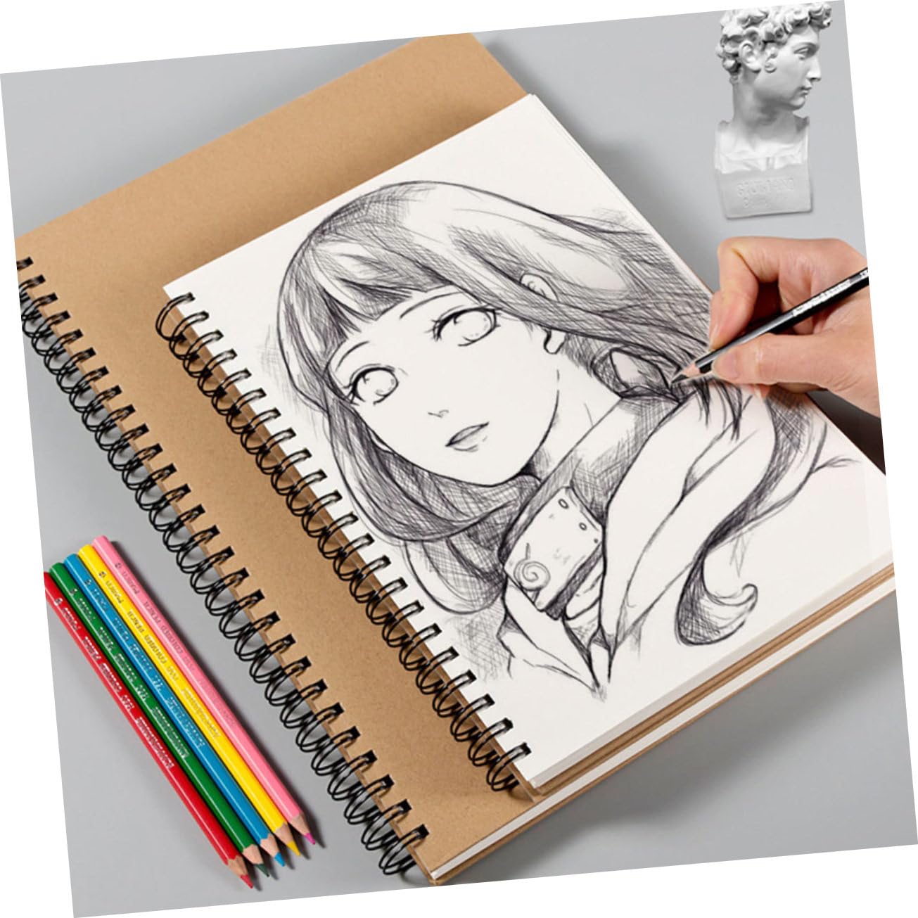 WRITWAA 1pezzi Quaderno per Schizzi Copertina in Cartoncino Blocco da Disegno Spirale Pagina Bianca Vuota per Pittura Quaderno da Disegno Resistente per Schizzi e Disegni