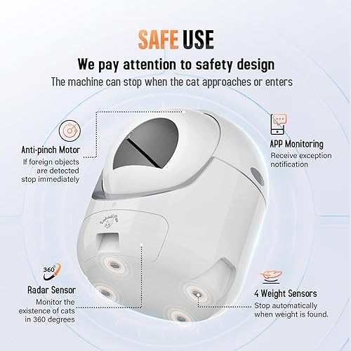 Miniatura 4 de Caja de arena para gatos de autolimpieza extragrande, con control de aplicación, eliminación inteligente de olores, caja de arena automática para