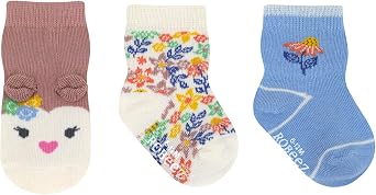 Robeez Baby Boys & Girls Unisex Slip-Resistant Crew Socks for Infant and Toddler, 3 Pack, 0-24 Months