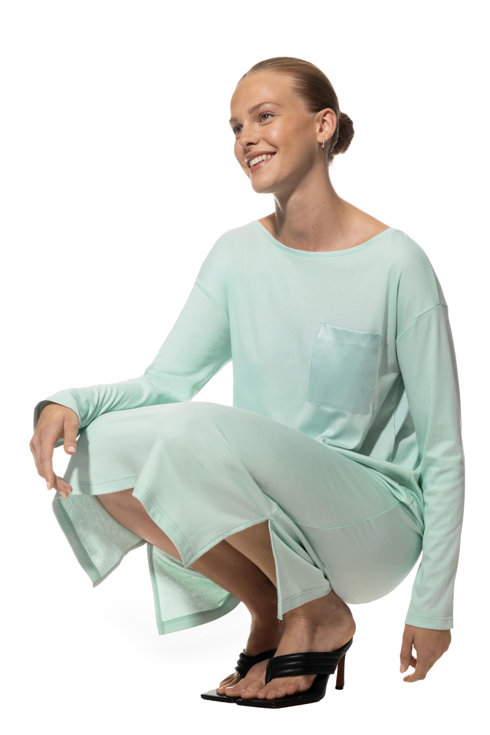 Mey Nachtwäsche Serie Malea Damen Nachthemden Sea Glass Light L(42)