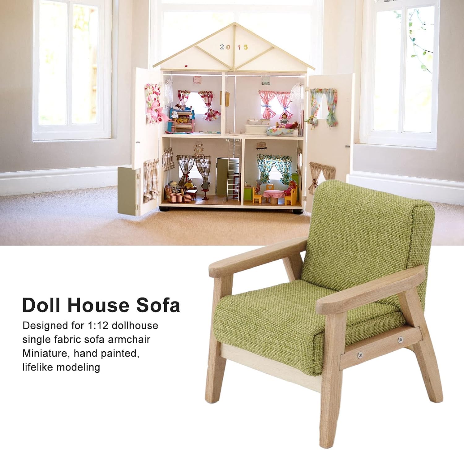 Dollhouse Furniture, 1:12 Miniature Furniture, Dollhouse Couch, Doll Chair, Doll House Accessories, Mini Chair Japanese Style Single