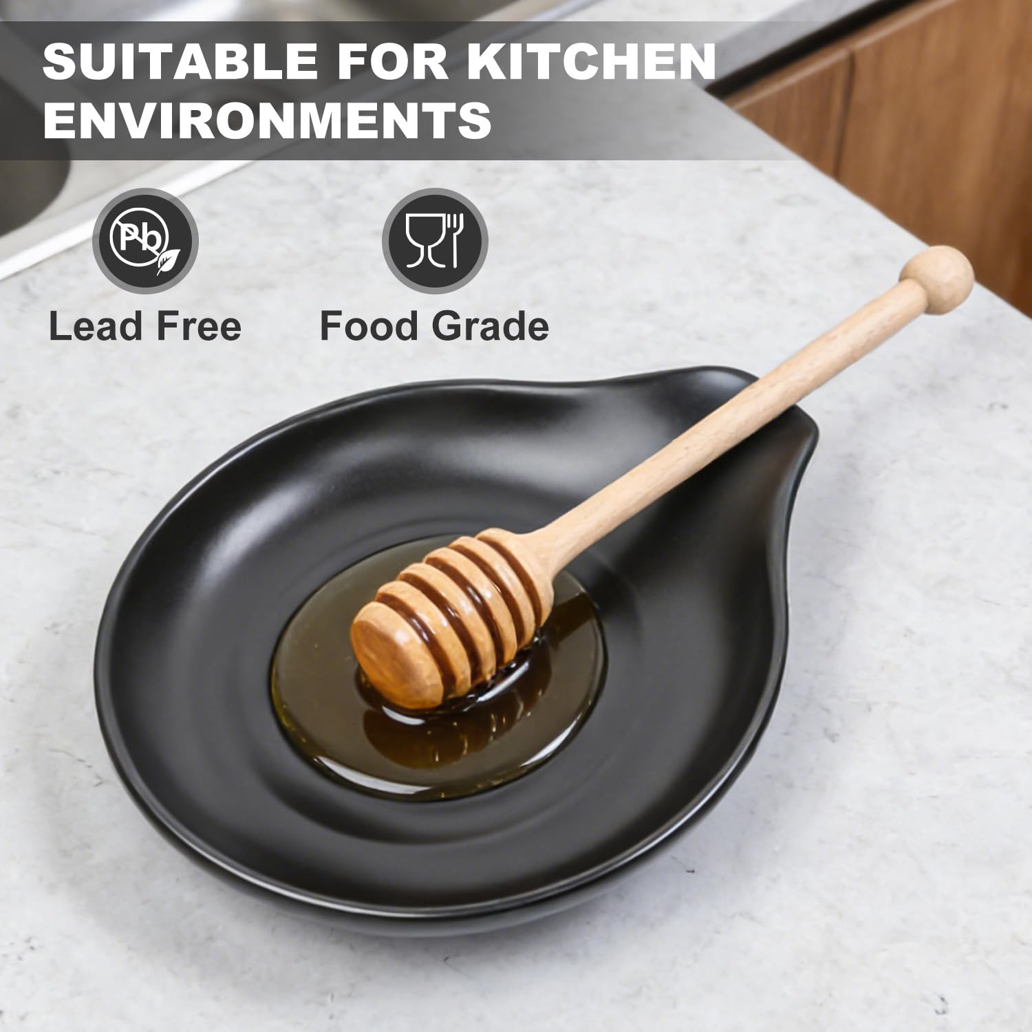 Reposa Cucharas Cocina, Reposacucharas de Cerámica con Diseño en Espiral Para Estufa, Encimera de Cocina Y Mesa; Soporte Resistente Al Calor Para Cucharones Y Espátulas