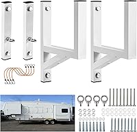 Heavy-Duty Side Mount Trailer Ladder Rack, 400 LBS Capacity 2-Pack with Bungee Cords, Hooks & Rubber Pads for Trailers, Garages