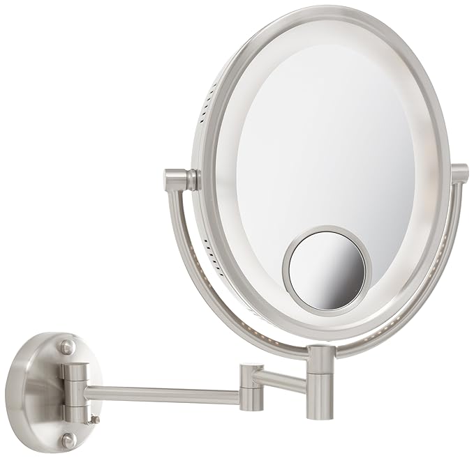 Jerdon HL9515N 8Inch Lighted Wall Mount Oval Makeup