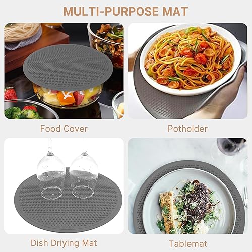 Miniatura 6 de Funda para microondas, cubierta para salpicaduras de microondas, cubierta de microondas para alimentos, salvamanteles para platos calientes, 2 en 1,