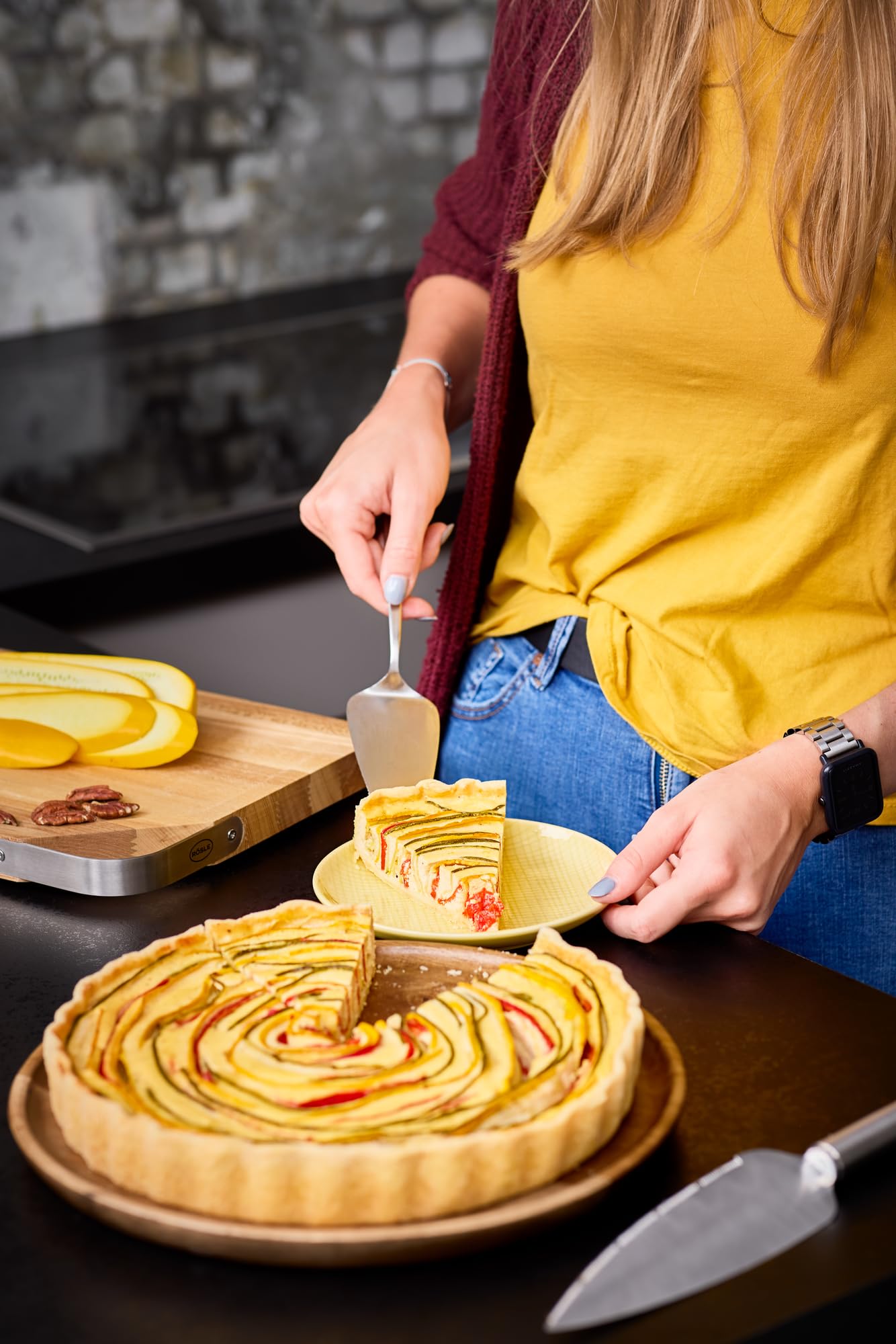 RÖSLE nóż do ciast, nóż do dzielenia i smarowania ciast i tart, drobne ząbkowanie, stal nierdzewna 18/10, długość 29,5 cm