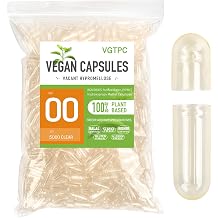 Vegan Capsules Empty Size 00 Separated 5000 Count Clear Vegetable Capsules 00 Veggie Pill for DIY Supplement Filling