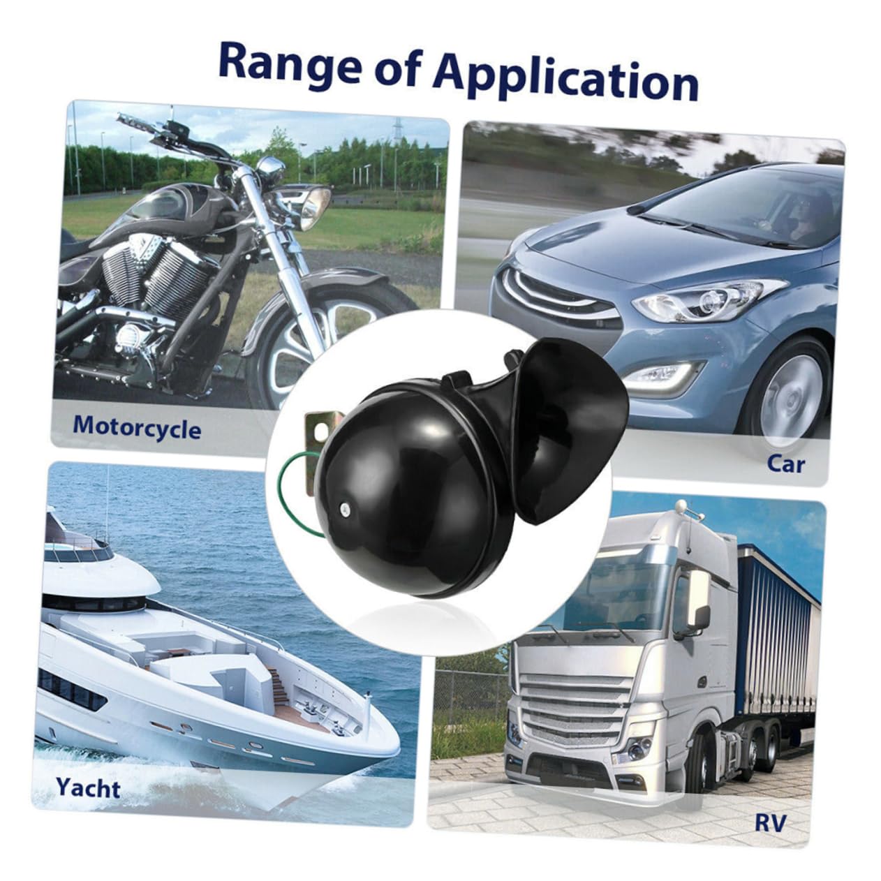 Klaxon de Remplacement pour Voiture à Double Tonalité Corne D'escargot Noir | Fer, Installation Facile, Accessoires Automobiles pour Véhicule, Pièce de Rechange Simple Couleur Aléatoire