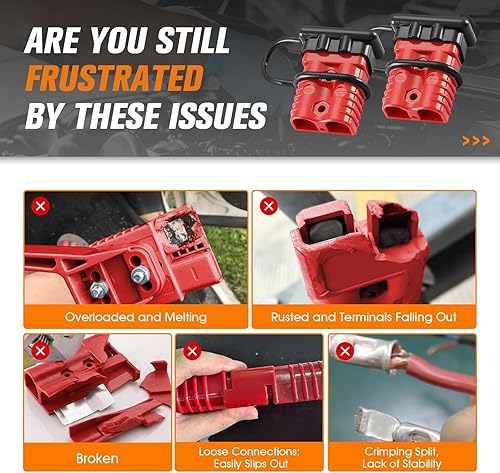 Miniatura 3 de 2 conectores rápidos de batería de calibre 4 de 175 amperios con asa, enchufe de cable de puente conectardesconectar para cabrestante de
