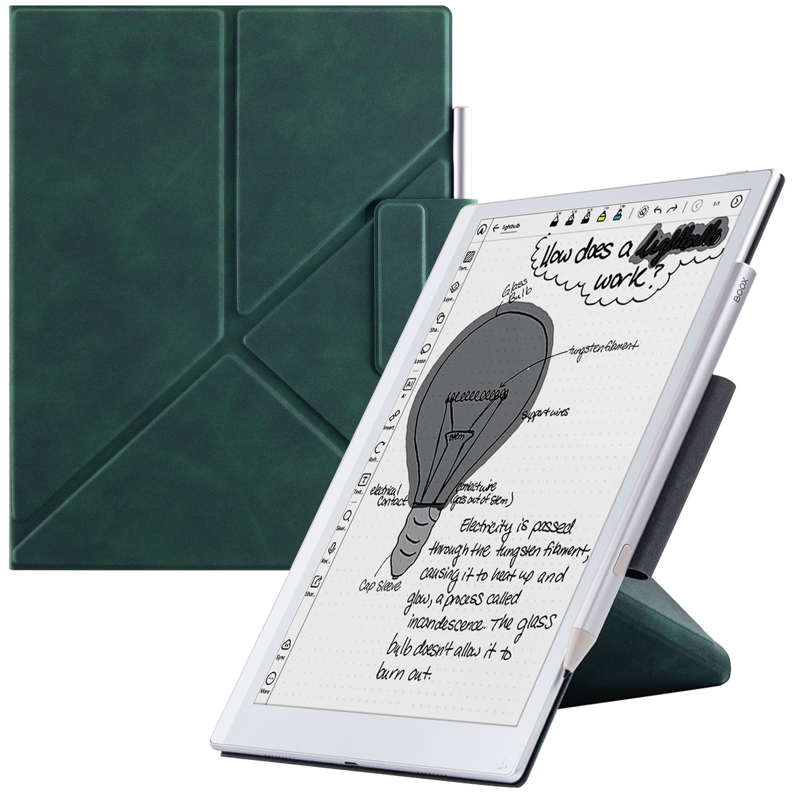 Custodia per Boox Go 10.3 Lumi/Onyx Boox Go 10.3 Gen II, verde