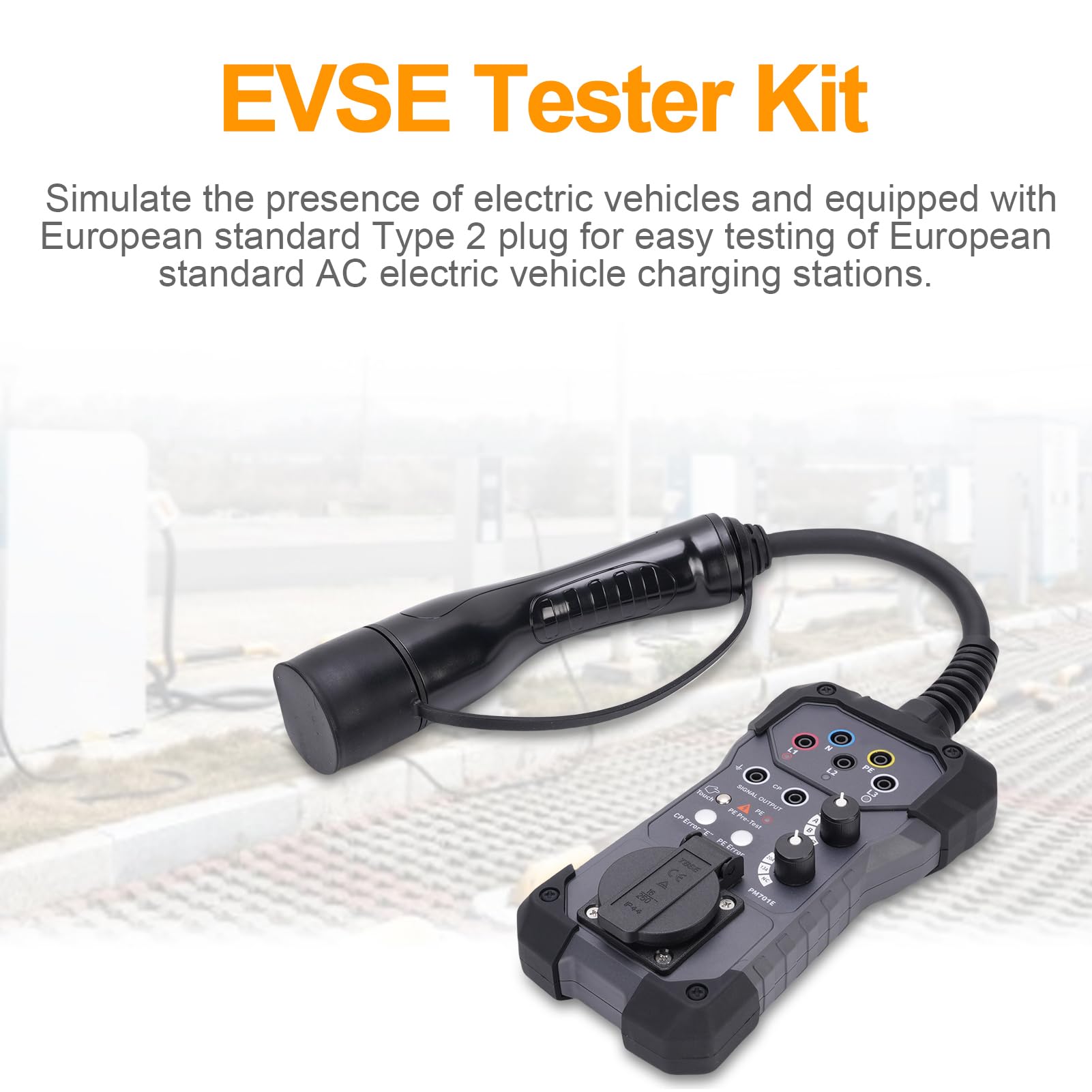 Luocute Adattatore del Tester EVSE, Presa Universale 4 Mm, Tester di Tensione per Test della Stazione di Ricarica EV, Compatibile con Tester, Multimetri e Oscilloscopi