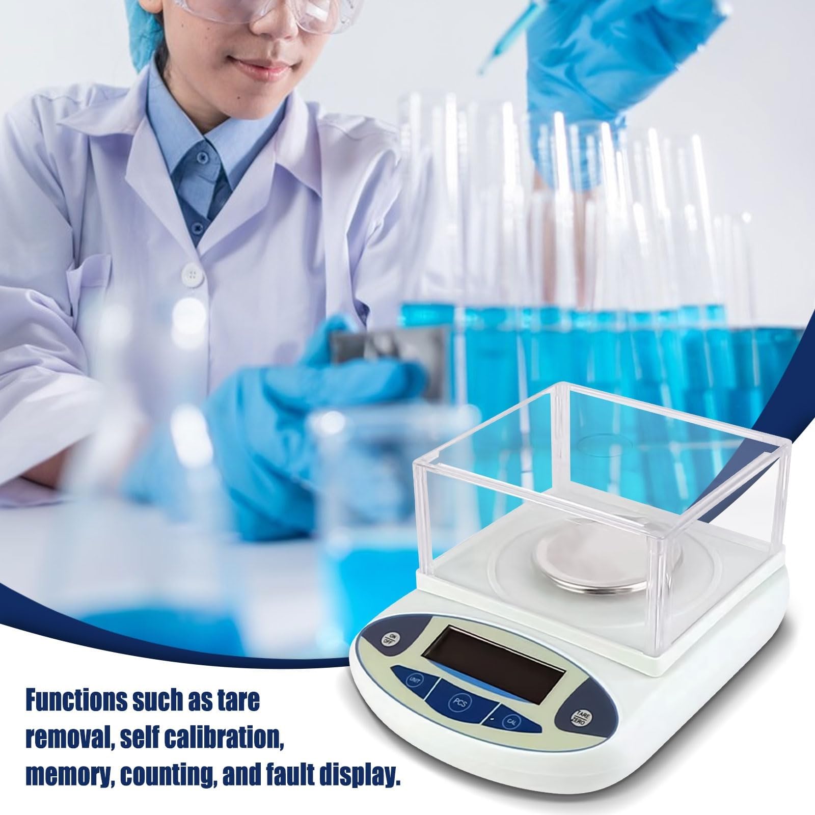 X&Z-XAOY Bilancia da Laboratorio 500g&0.001g Bilancia Elettronica Ad Alta Precisione Bilancia Analitica Digitale con Parabrezza E Peso Standard da 200 G Bilancia Scientifica Elettronica Accurata