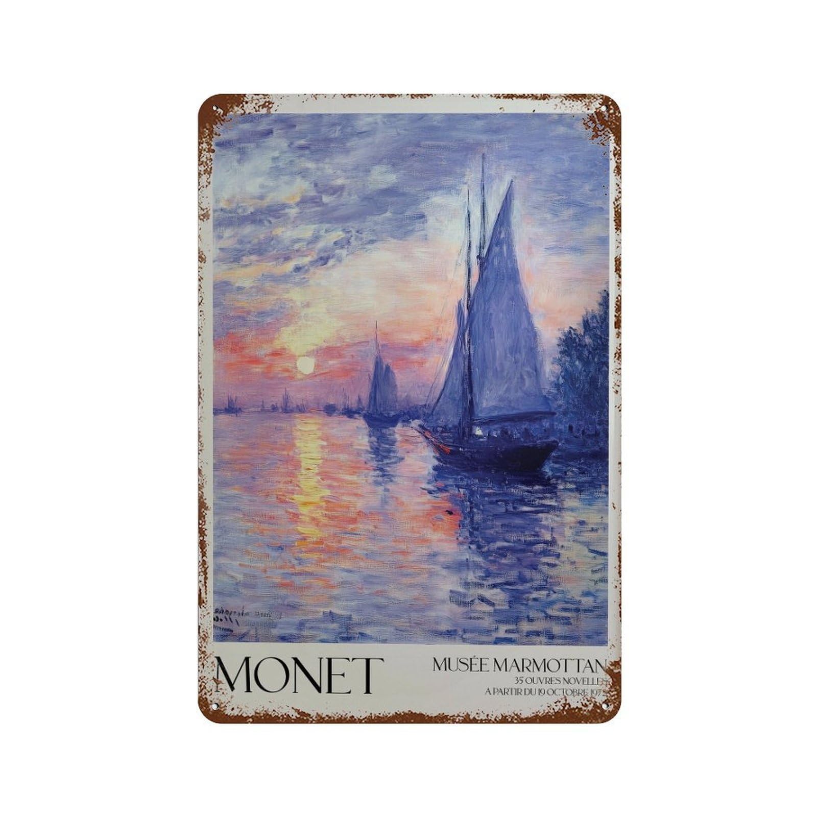 xiaoxiaoshen Monet Exhibition Claude Home Decor. Floral Wall Decor Art Metal Tin Poster Modern Home Decor Art Home Bar Shop Decorations Vintage Sign 30x20cm
