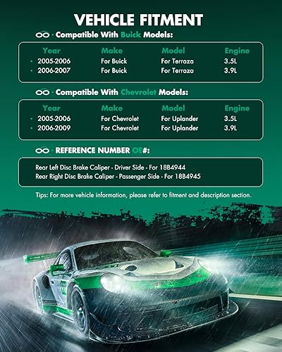 Miniatura 3 de SCITOO Pinza de freno trasera con soporte 18B4945, 18B4944 compatible con Buick Terraza 2005-2007, para Chevrolet Uplander 2005-2009, para Pontiac