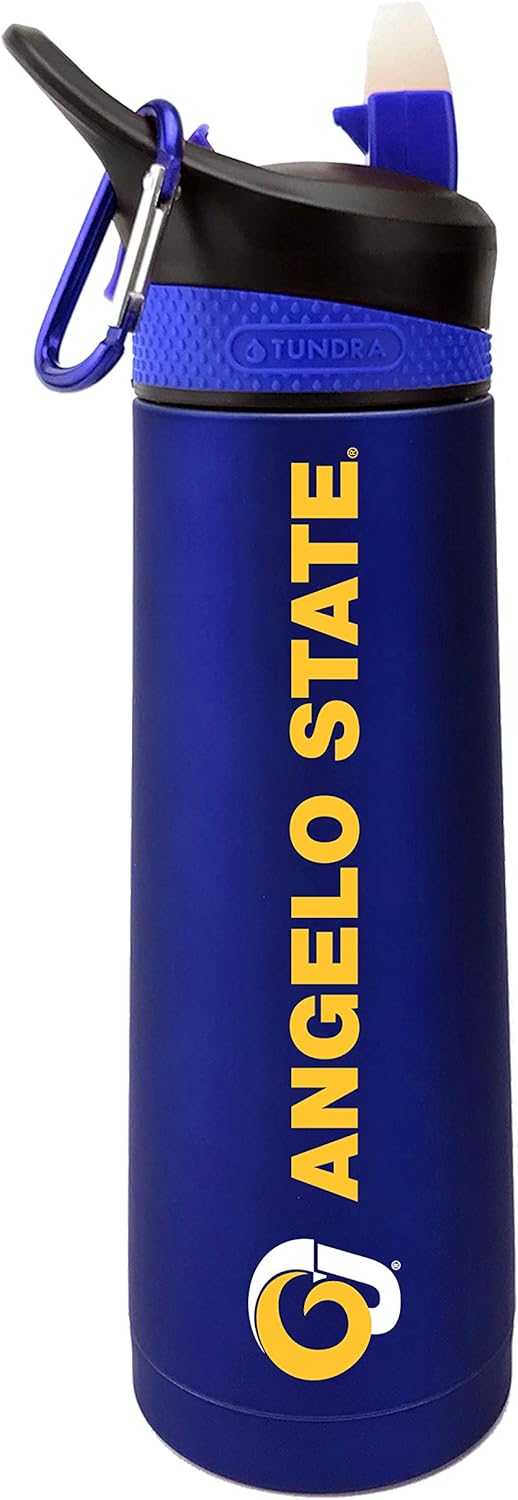 The Fanatic Group Personalized Angelo State University Dual Walled Stainless Steel Sports Bottle, Design-1 - Blue