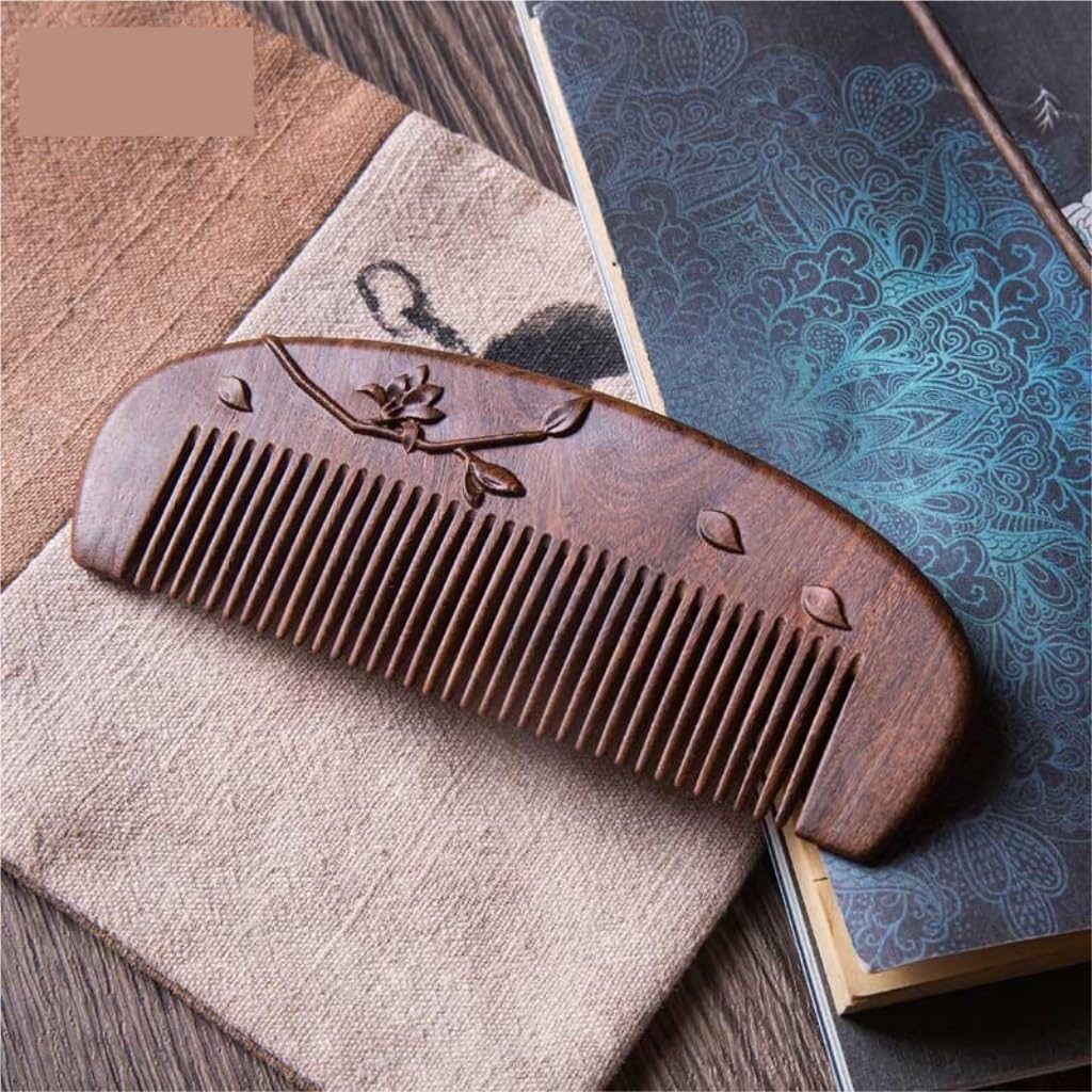 Peine de Madera para Cabello Largo de Mujer, Organizador de Barba para Hombre, Estilo Chino, para Cabello Mojado, para peluquería (Talla única)