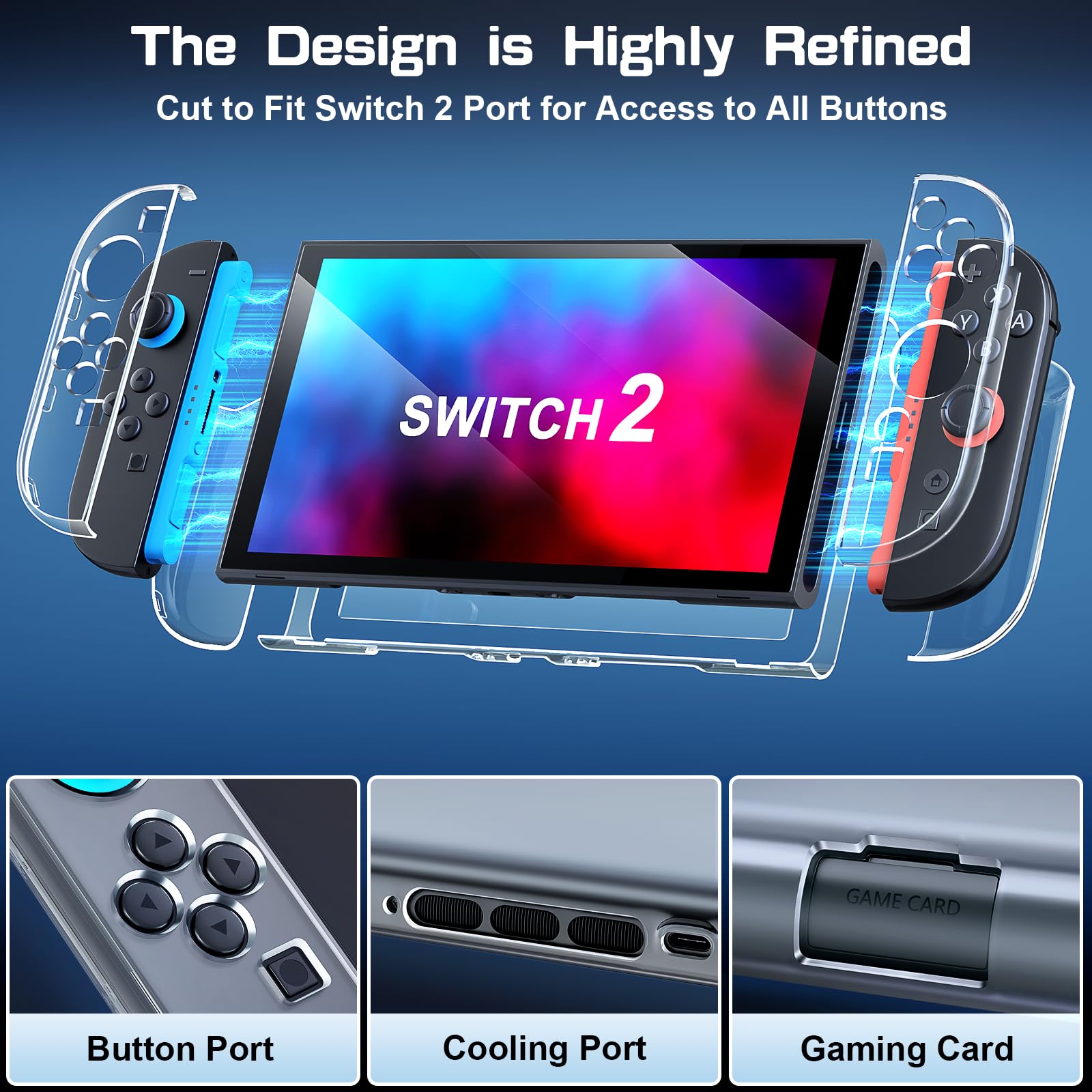 Fenolical Kit di Accessori 14 in 1 Compatibile con Nintendo Switch 2, Custodia per Switch 2, Custodia Protettiva in Vetro per lo Schermo, con 2 Guide, 4 Protezioni per Joystick e Altro Ancora.