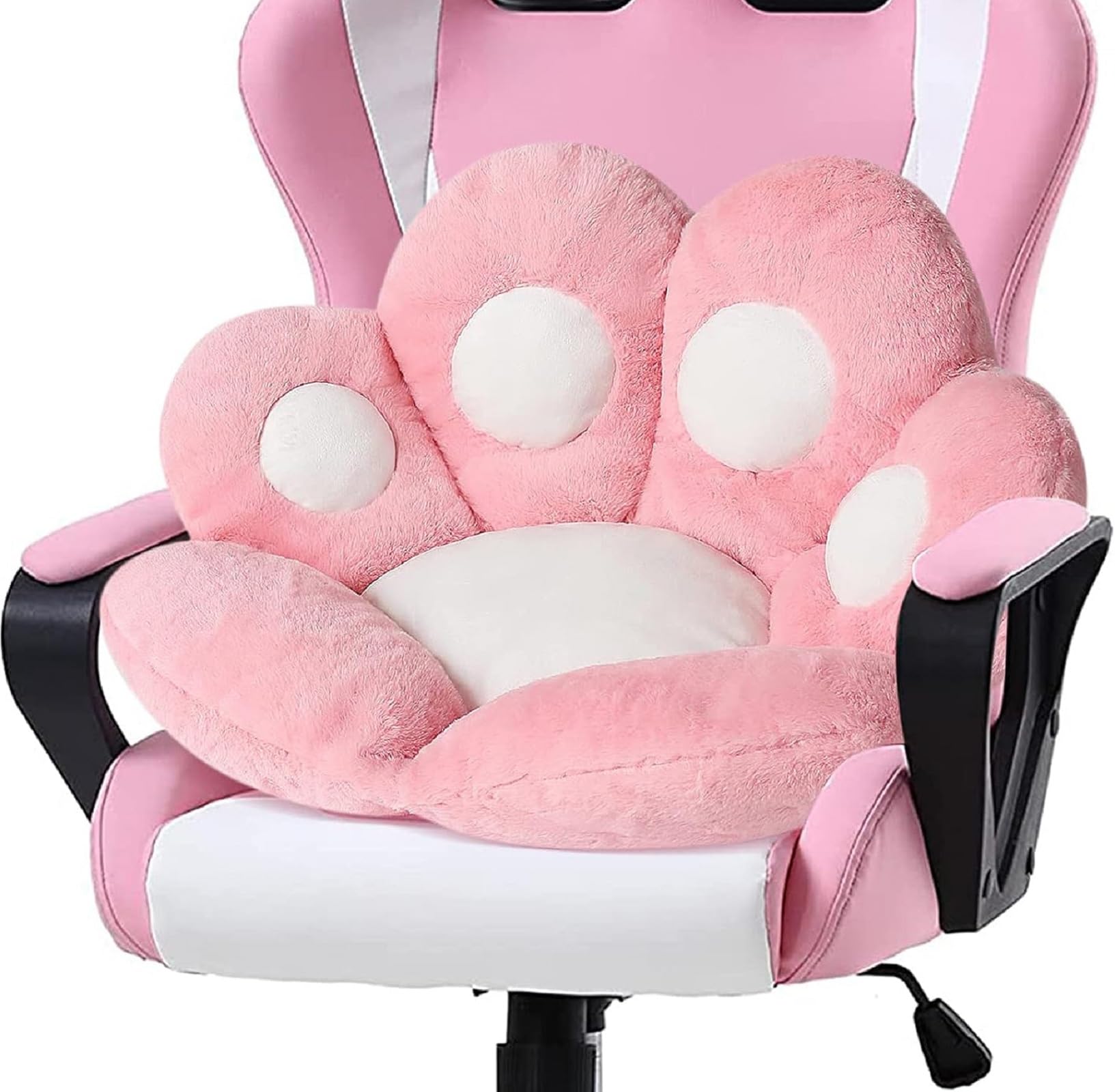 LANPEW Cat Paw Cushion Kawaii Chair Cushions Cute Stuff Seat Pad Comfy Lazy Sofa Office Floor Pillow for Gaming Chairs Room Decor(Rose, 70x70cm)