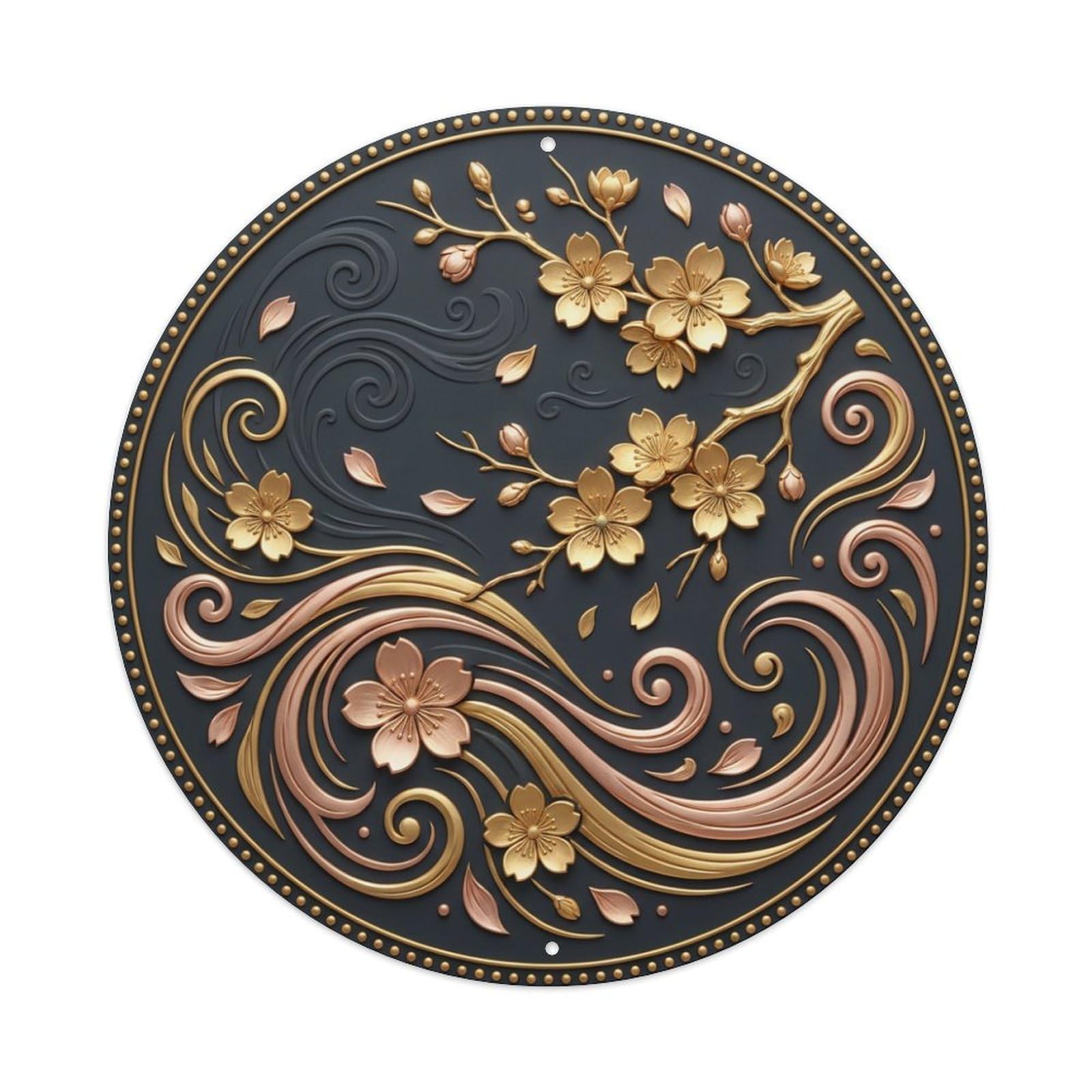 Fyrn Style Metal Tin Sign Vintage Namaste Cherry Blossom Spring Flower Zen Yoga