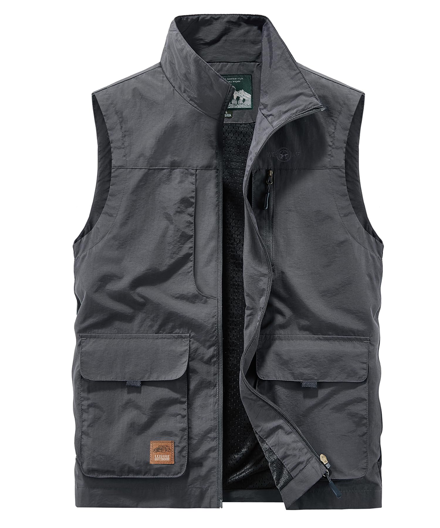Herren Outdoor Weste Leicht Atmungsaktiv Schnelltrocknende Anglerweste Freizeitweste mit Vielen Taschen Sommer Ärmellose Jacke Winddicht Sport Multifunktionsweste für Camping Fotografie