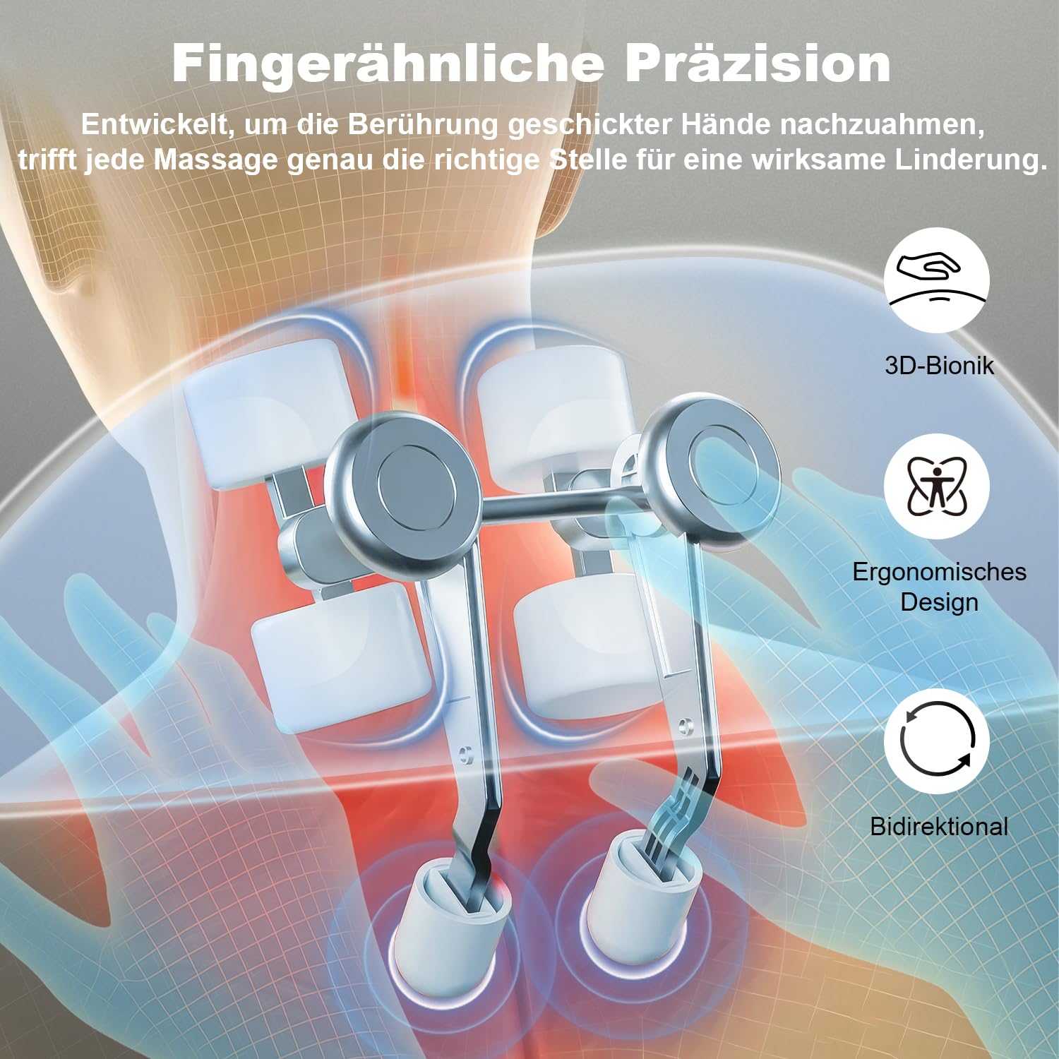 Nackenmassagegerät mit Wärme, Shiatsu Massagegerät, Massagegerät Rücken für Nacken, Rücken, Schulter, Taille, Beine, Muskeln, Weihnachtsgeschenke für Frauen und Männer