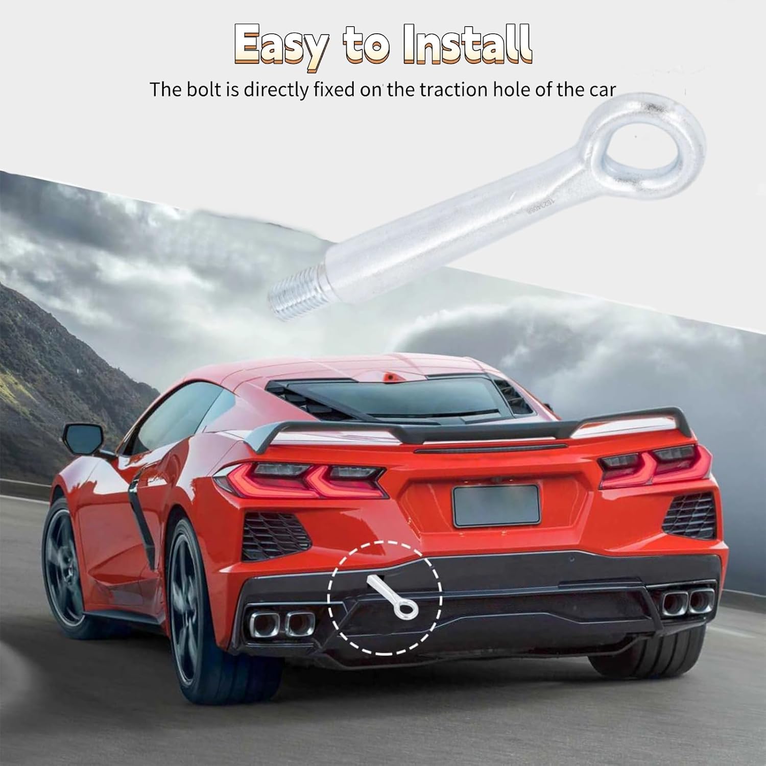 Tow Hook for C7 2014-2019, C8 2020-2024, XLR 2006-2009, 15234068 Trailer Tow Hook for Cars, Forged Steel Towing Eye Hook, Front Rear Bumper Guard Auto Trailer Ring