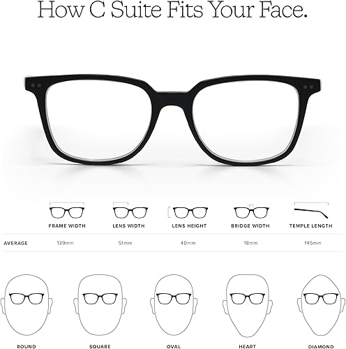 Miniatura 4 de eyebobs C Suite - Lentes de lectura de luz azul prémium para mujeres y hombres, anteojos cuadrados con bloqueo de luz azul