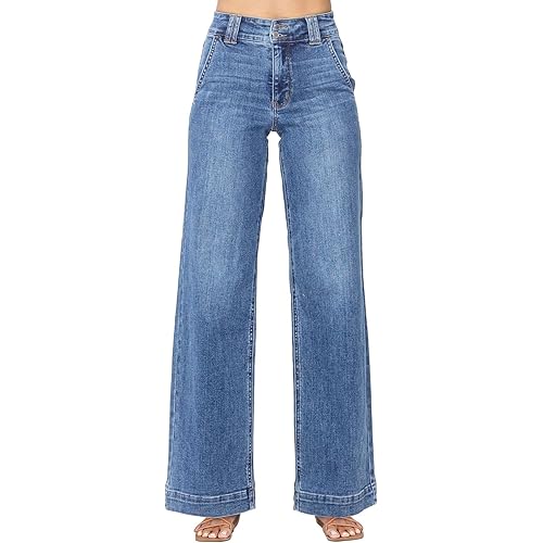 Astylish Jeans for Women Wide Leg High Waisted Stretchy Straight Leg Jean Baggy Trendy 2025 Denim Pants with Slanted Pockets