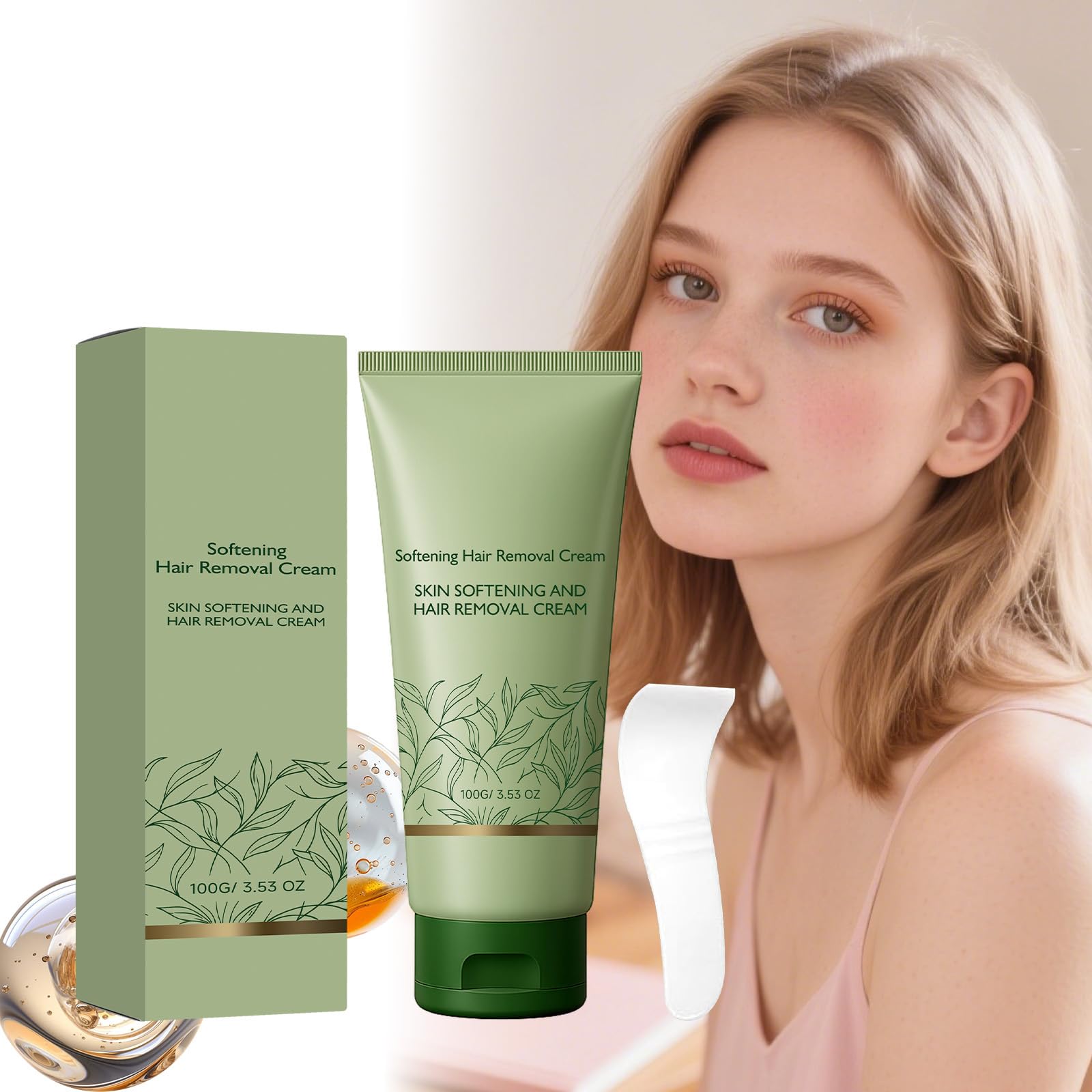 Crema depilatoria naturale e delicata, a rapida azione per tutto il corpo con burro di karité; idratante, adatta a zone intime (uomo e donna), gambe e ascelle (3 pezzo)