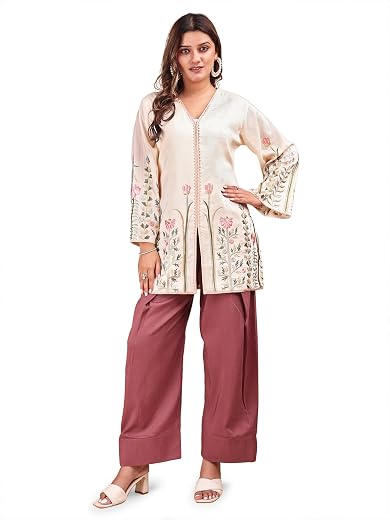 Womanista Brown Coord Set for Women Stylish || Embroidered Coord for Women || Farshi Salwar Set