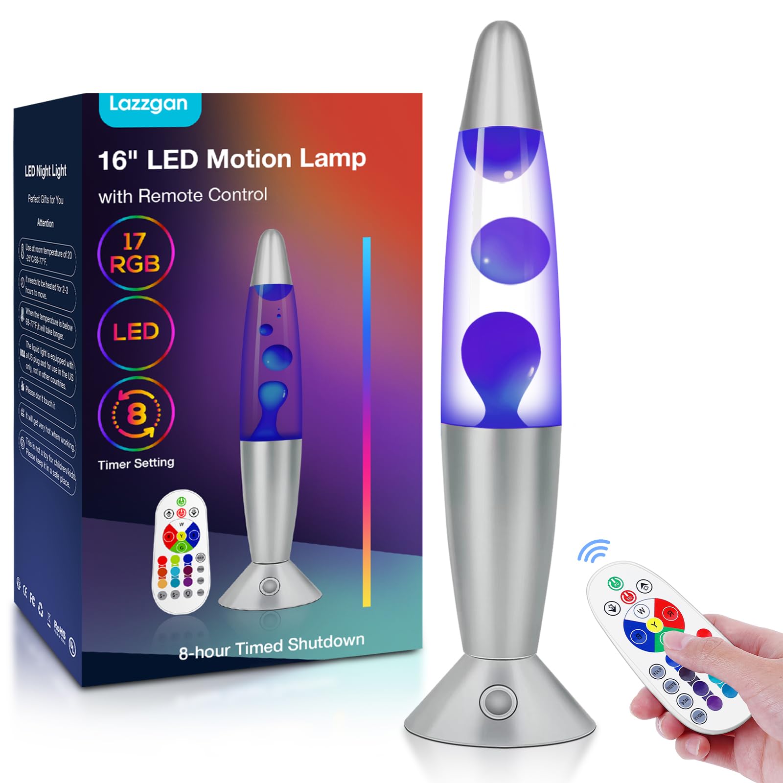 17 Color Changing Liquid Motion Lamp with Remote: 16 inches Decor LED ...