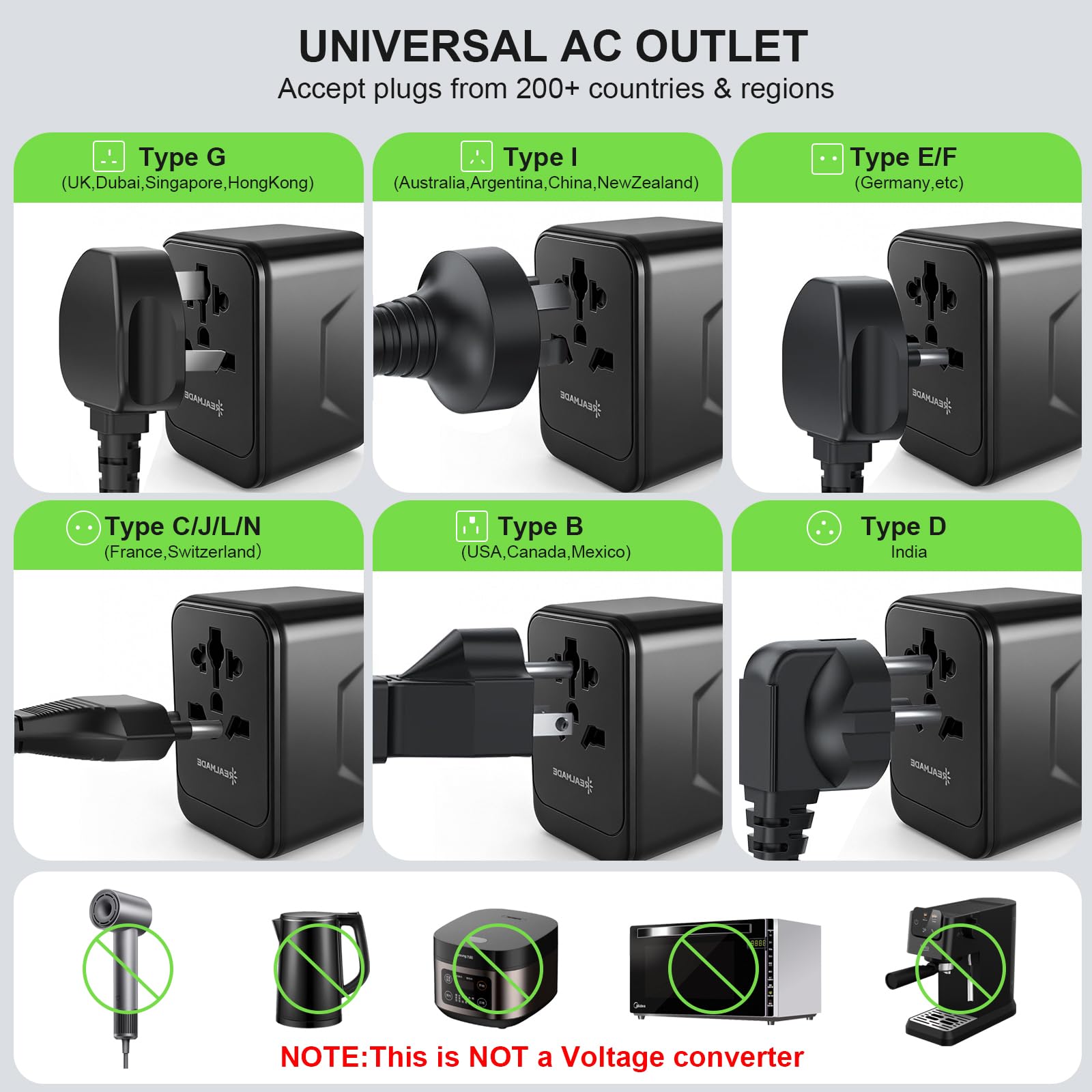 Adaptador Internacional 45W Negro