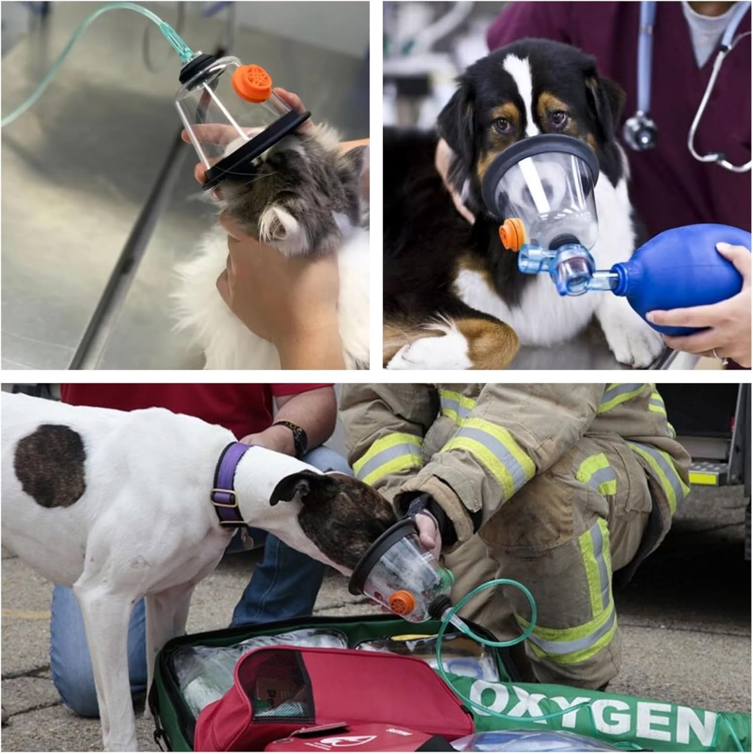 Pet Oxygen Mask Set - 5 Sizes, 6 Feet Tube - Respiratory Assistance Equipment for Dogs/Cats/Animals - Help Relieve Breathing Difficulty - Designed for Veterinarian and Professional