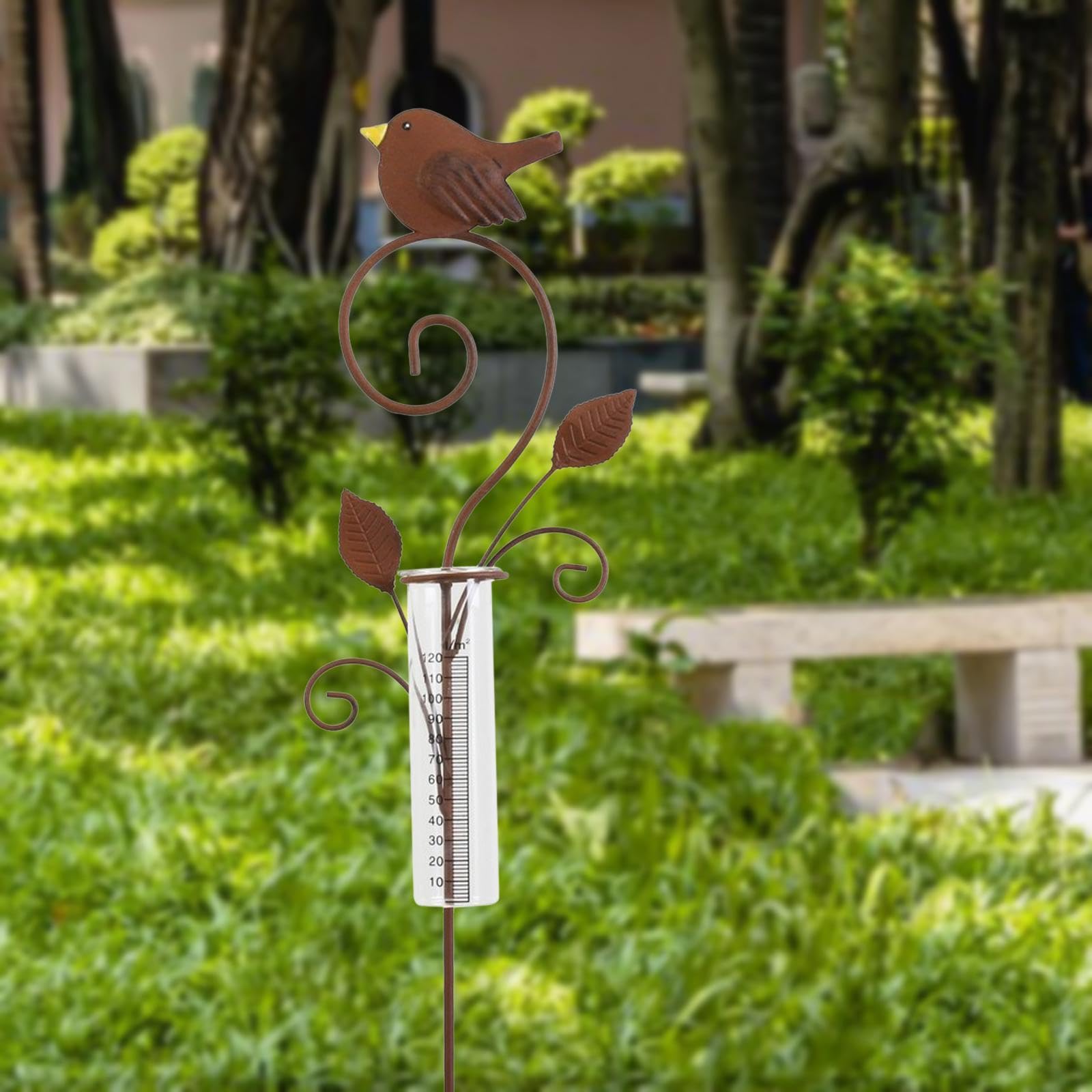 Pluviomètre Décoratif en Fer Forgé en Forme D'oiseau, pour Une Utilisation Extérieure, Idéal pour Le Jardin, et Le Balcon.