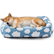 JOEJOY Large Dog Beds Large Sized Dog, Rectangle Washable Orthopedic Pet Bed with Removable Zipper Cover, Cute Soft Calming Puppy Pet Bed with Jacquard Shaggy Plush & Non Skid Bottom
