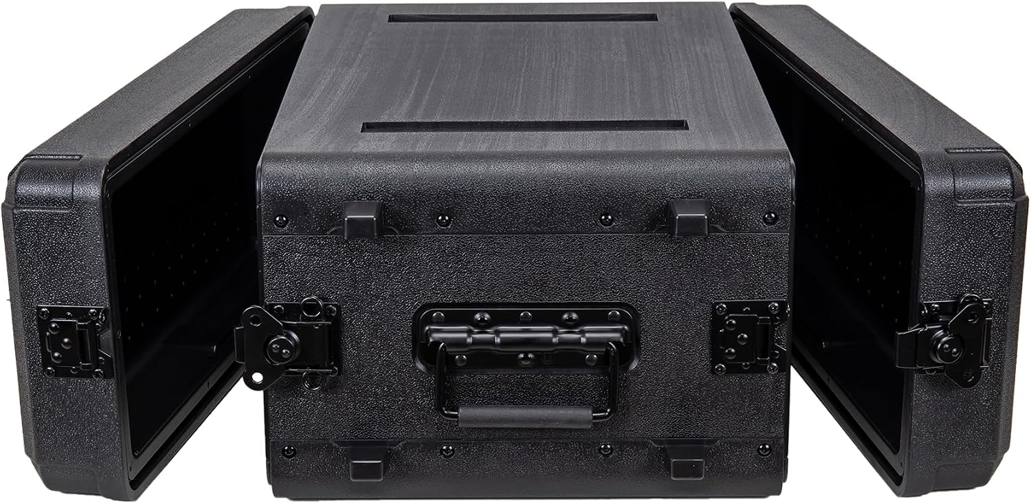 Crossrock 4U Rack Case 13.7" | Complete Wireless System Case, Adjustable Rails 9"–13", Extra-Deep Lids, Watertight PE (CRA9804U-350S)