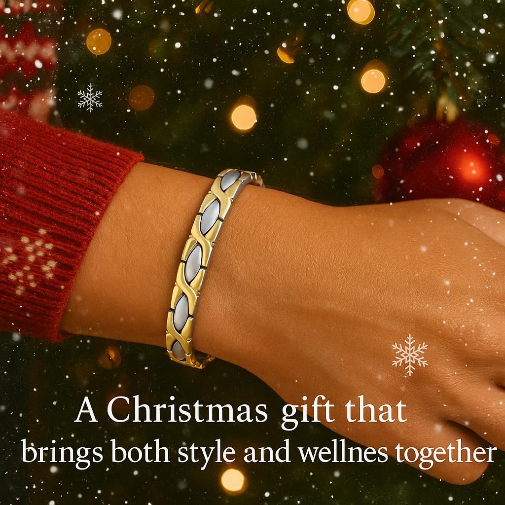 38 Elegant Titanium Magnetic Bracelet for Women Germanium and Magnetic Functions with Free Link Removal Tool Christmas gift