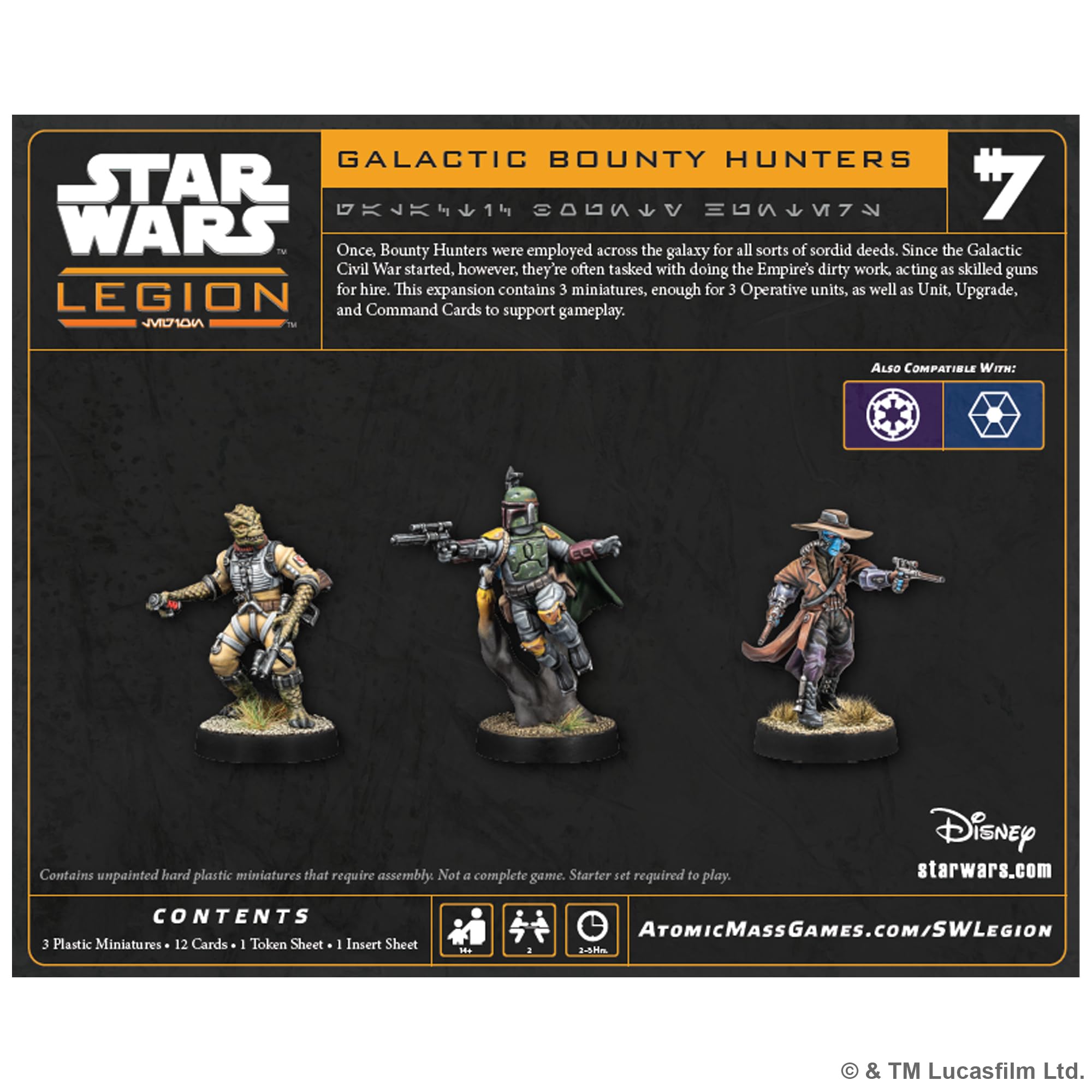 Atomic Mass Games | Star Wars: Legion - Galactic Bounty Hunters | Espansione Per Gioco Di Miniature, 3 Unità Operative, Carte Comando E Miglioria | 2 Giocatori | 90 Minuti